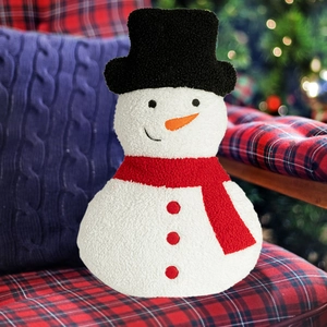 Christmas Snowman Plush Pillow Soft Teddy Fleece Decorative Cushion For Sofa Home Bedroom Holiday Winter Gift For Women Kids