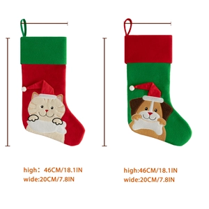 Christmas pet stockings with cat and dog designs for holiday party wall hanging decor