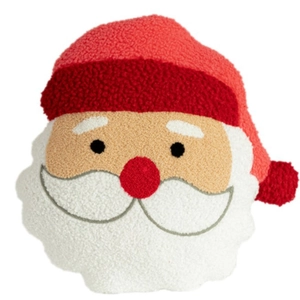 Sherpa fabric Santa Claus plush pillow decoration and Christmas gift cushion