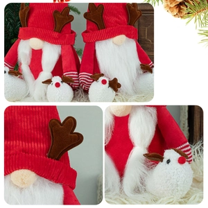 Lot de gnomes de Noël avec bois de renne et figurines de moutons décoratives