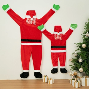 Décoration Murale à Suspendre Père Noël en Velours de Polyester Personnage de Dessin Animé Ornement de Noël Maison Fête