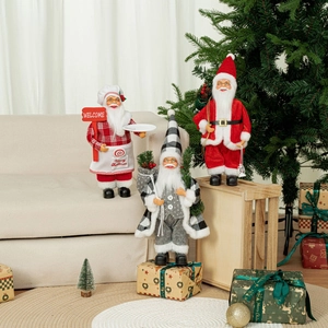 Trois figurines du Père Noël de 12 pouces styles chef et nordique pour décoration