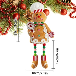 Detail of Christmas gingerbread man doll with dimensions of 27cm height and 18cm width