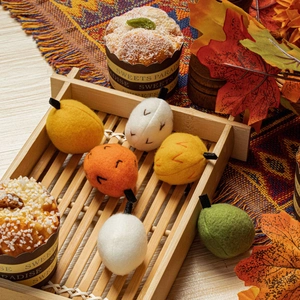 Wool Felt Pinecone Acorn Ornaments Harvest Festival Fall Decorations For Home Office Christmas Thanksgiving Desktop Decor
