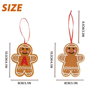 Guida alle taglie dell'omino di pan di zenzero in feltro: 10,5cm altezza e 8cm larghezza