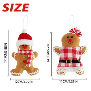 Tabella delle taglie per decorazioni natalizie in peluche a forma di omino di pan di zenzero