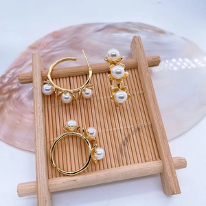 Niche Ontwerp Koperen Bloem Oorbellen Basis Verguld Open Ring Lege Houder DIY Sieraden Accessoires Zonder Kunstparel