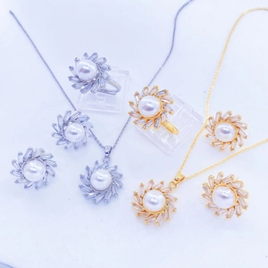 Soporte Vacío de Bricolaje de Cobre Chapado en Oro con Circón de Girasol para Colgante Pendientes Anillo Joyería de Lujo Mujer