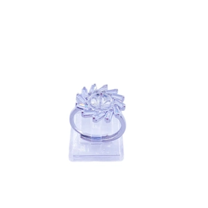 Base de anillo ajustable de plata con flores de circón para creación de joyería DIY