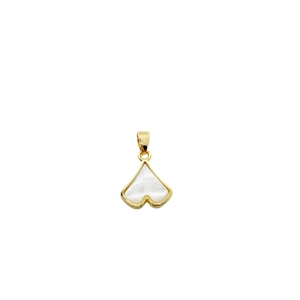 18K gold-plated shell pendant with natural heart-shaped mother-of-pearl for jewelry making