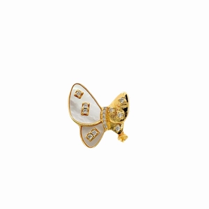 Exquisite gold-plated butterfly jewelry set with natural mother of pearl and zircons