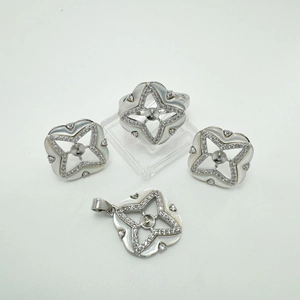 Set di gioielli in argento con stella polare e conchiglia inclusi anello e orecchini