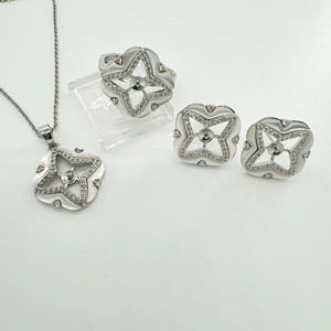 Dettagli del set gioielli stella polare in argento 925 con intarsio in conchiglia