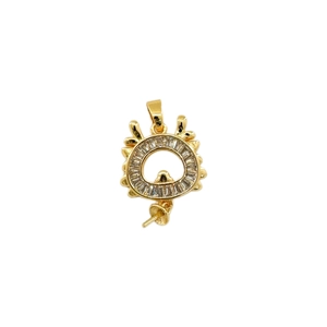 Soporte de colgante de dragón oro plata S925 con circonitas y perno para perla DIY