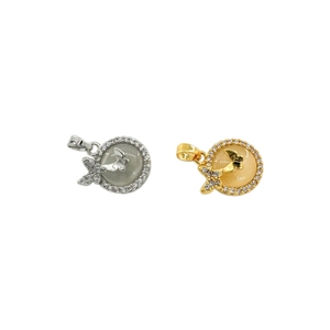 Pendentifs papillon en or 18k avec coquillage et zircon pour bijoux DIY