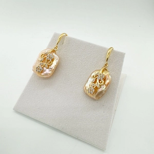 Crochets de Boucles d'Oreilles DIY en Cuivre Plaqué Or 18K Fleur Feuille Tige en Argent Sterling 925 Zirconia Accessoires