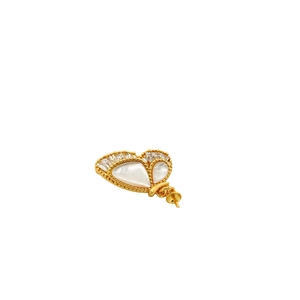 Elegant 18K gold plated butterfly jewelry earring component with mother of pearl and zircon