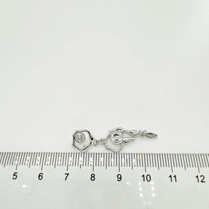 Gedetailleerd beeld van onregelmatige 4 cm verzilverde hanger met zirkonia stenen