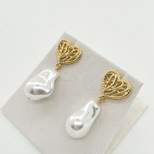 Koperen 18K Vergoldet Hart Oorknopjes Onderdelen Met 925 Sterling Zilver Stift Strass DIY Sieraden Maken Benodigdheden Zonder Parel