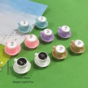 Ciondoli mini tazzine da caffè in resina colorata con anelli metallici per gioielli fai-da-te