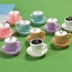 Mini Ciondoli Tazza di Caffè Simulazione in Resina Per Creazione Gioielli Fai da Te Pendenti Tazza Latte Carini per Orecchini