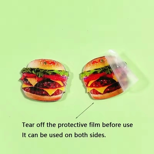 Dubbelzijdige acryl burger hangers voor doe-het-zelf sieraden met beschermfolie