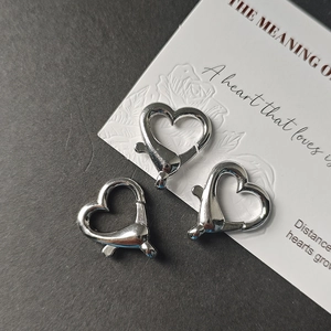 Heart Shape Alloy Lobster Clasp DIY Jewelry Findings Connector Findings For Keychain Bag Pendant Craft Accessories Silver Plated