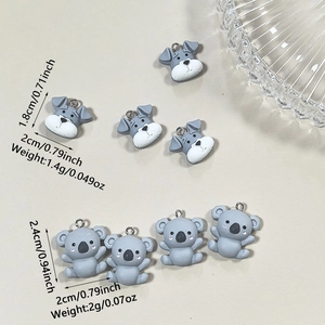 Pendentifs animaux en résine koala et schnauzer pour la création de bijoux DIY