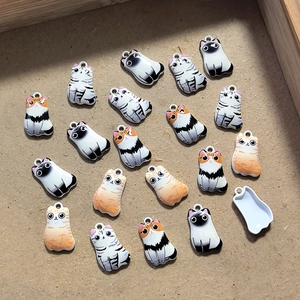 Ensemble de breloques chat en alliage de dessins animés pour bijoux DIY et porte-clés