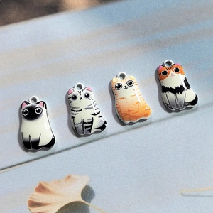 Mignon Pendentif Chat en Alliage Animal DIY Charmes pour Boucles d'Oreilles Collier Porte-Clés Accessoire Émaillé Petit Chat Fabrication de Bijoux