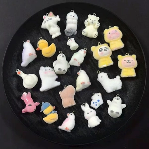 Assortimento di ciondoli animali floccati panda, orso e coniglio per gioielli fai-da-te