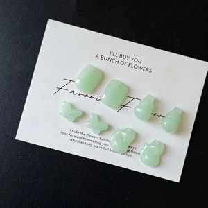 DIY Resin Faux Jade Pendants Butterfly Fox Gourd Shape Charms For Earring Necklace Keychain Jewelry Making Accessories