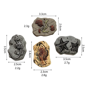 Harz Dinosaurier Fossil Anhänger Set für DIY Schmuck mit Größen und Gewichtsangaben