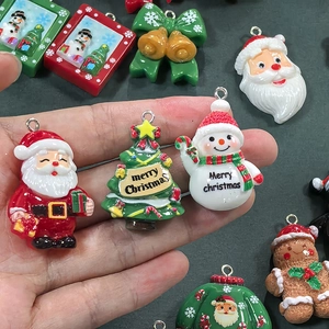 Ciondoli natalizi in resina per fai-da-te con Babbo Natale, pupazzo di neve e campanelli