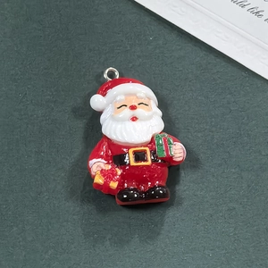 Ciondolo Babbo Natale in resina con scatola regalo per creazione di gioielli fai-da-te