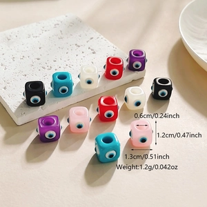 Perles dé œil porte-bonheur colorées sur pierre pour création bijoux créatifs DIY