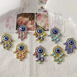 Set ciondoli Mano di Fatima malocchio retrò in oro e argento per gioielli DIY