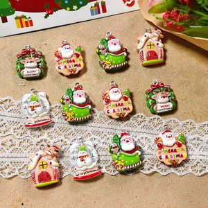 DIY Weihnachtsanhänger aus Harz mit Weihnachtsmann, Rentier und Schneemann mit Ösen