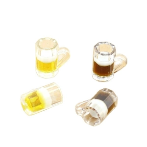 Simulation 3D Resin Beer Mug Pendants Creative Mini Cup Charms For DIY Earrings Necklace Keychain Jewelry Making Accessories