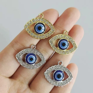 Bunte Evil Eye Anhänger mit Strasssteinen für DIY-Halsketten und Ohrringe