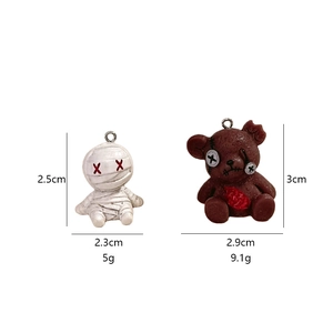 Süße Mumien- und Bärenanhänger aus Harz für DIY Schmuck und Schlüsselanhänger