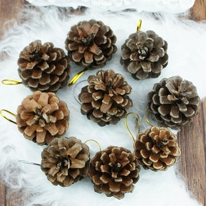 Natural Wood Pine Cone Ornaments Rustic Pinecones With Hanging String For Christmas Tree Garland Wreath DIY Holiday Decor