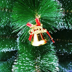 PVC Christmas Tree Bell Ornaments Golden Red Bowknot Merry Christmas Lettering Festive Holiday Party Hanging Decorations