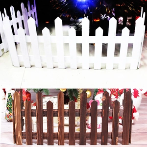 White Wooden Christmas Fence For Christmas Tree Surround Foldable Wood Picket Fence Garden Wedding Party Decorations