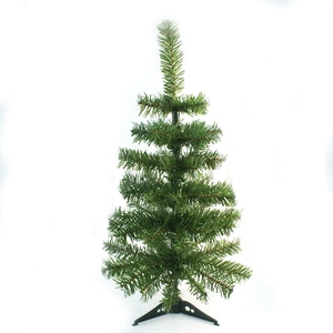Grüner 90cm künstlicher PVC-Weihnachtsbaum mit stabilem schwarzem Stativ auf weißem Grund