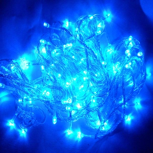 Blaue LED-Weihnachtslichterkette 10 Meter mit 100 Lampen für festliche Baumdekoration