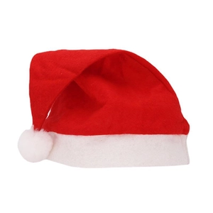 Classic Red Non-woven Christmas Hat With White Pom Pom And Trim For Adults Children Party Holiday Seasonal Decor Hat