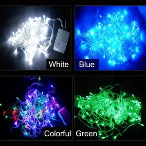 10M 100 LED Weihnachtsbaum Lichterketten in Weiß, Blau, Bunt und Grün für Deko
