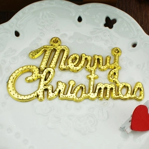 Golden Merry Christmas sign with textured finish for festive holiday decoration