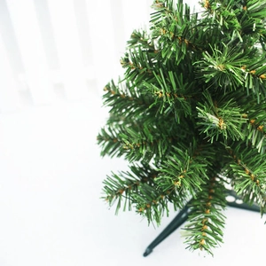 30cm mini green PVC artificial Christmas tree with dense needles and tripod base stand